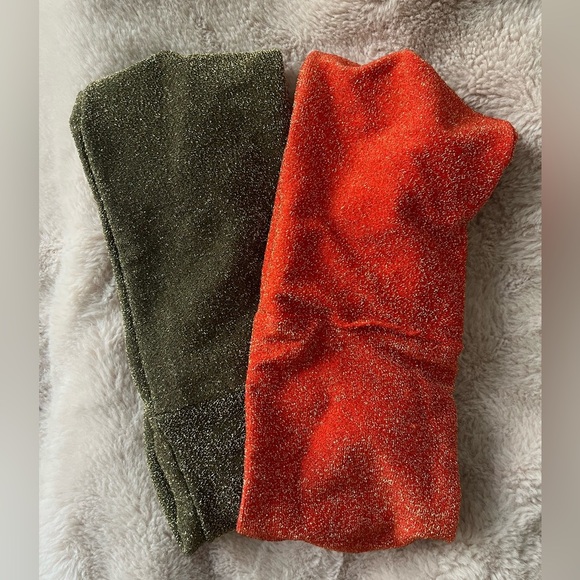 2/$20 ✨NWT Aerie Headbands Sparkly Olive Green and Red Orange Set of 2 - Picture 2 of 8
